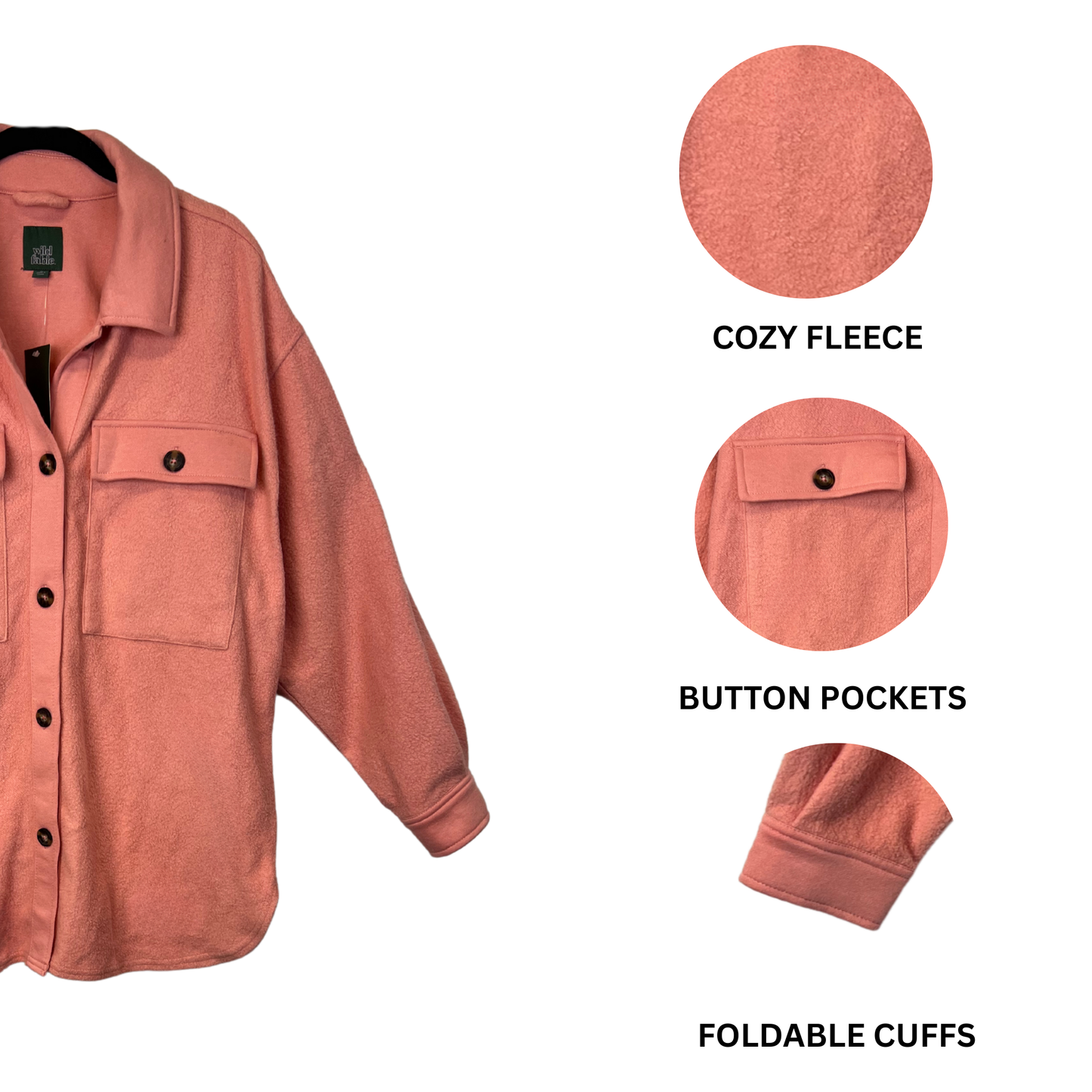 Women's Cropped Cozy Cardigan Long Sleeve - Size M