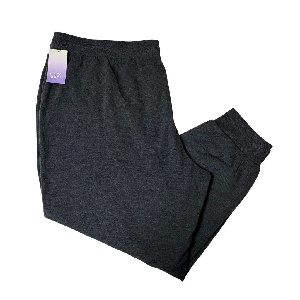 Women's Dark Grey Soft Fleece Drawstring Joggers - 2x