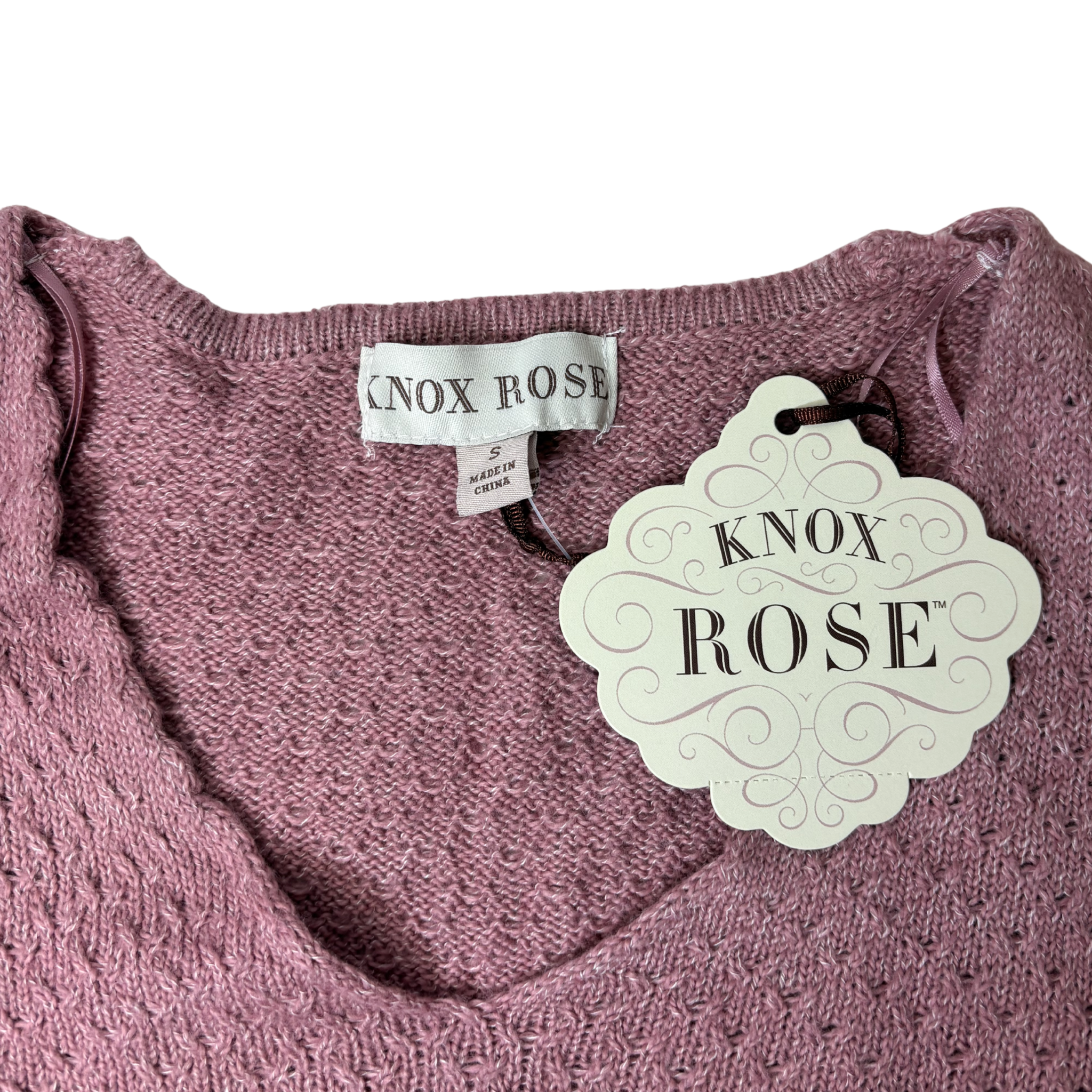 Women's Deep Mauve Long Sleeve V-Neck Sweater