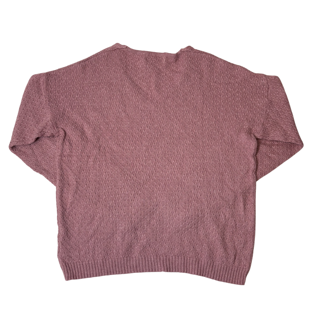 Women's Deep Mauve Long Sleeve V-Neck Sweater