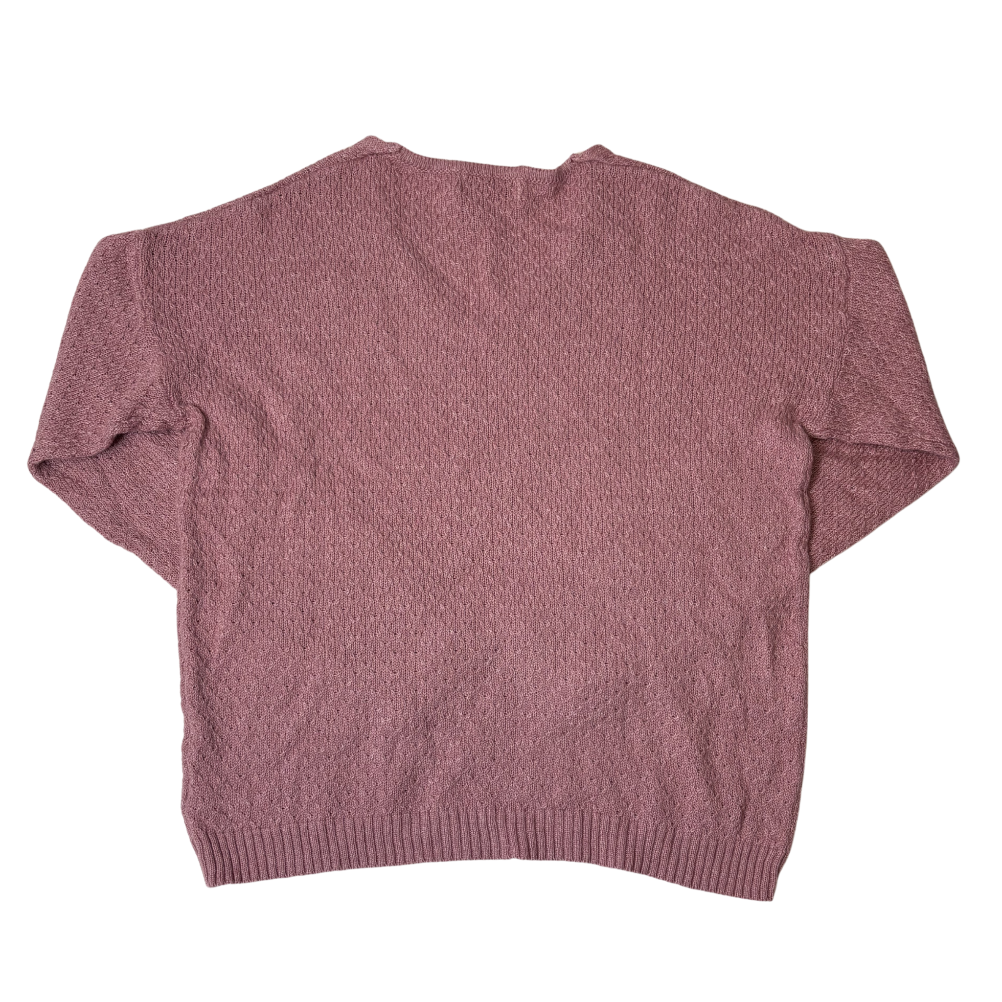 Women's Deep Mauve Long Sleeve V-Neck Sweater
