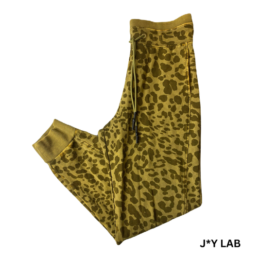 Women's Green Army Cheetah Wash Joggers - XS