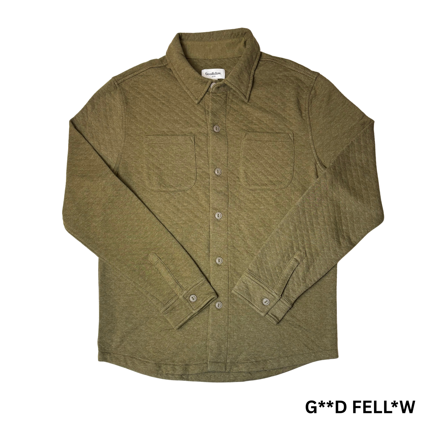 Women's Green Long Sleeve Button-Up Top - M