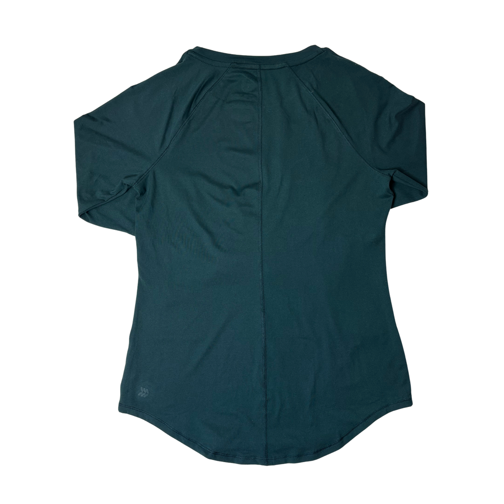 Women's Green Semi-fit Crew Neck Long Sleeve Shirt - XS