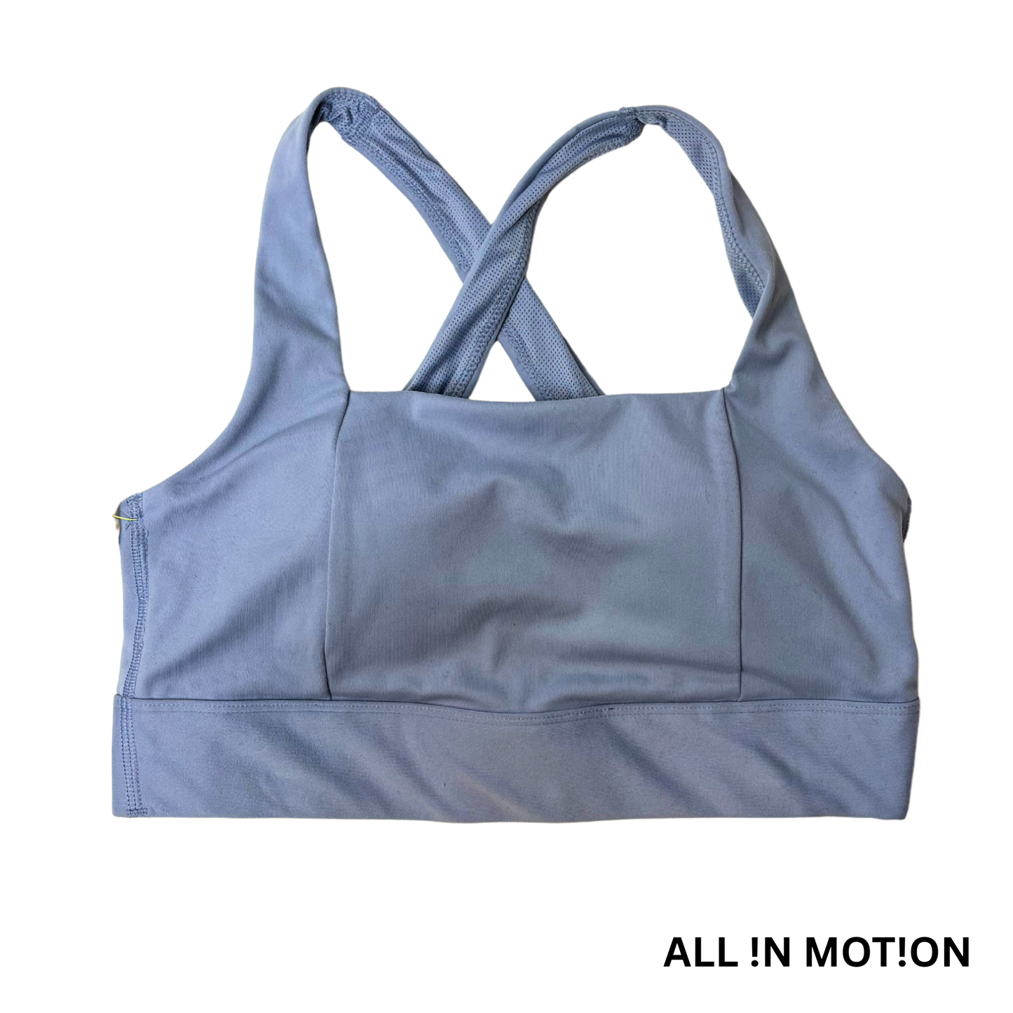 Women's Light Blue Square Neck Cross Back Bra - M