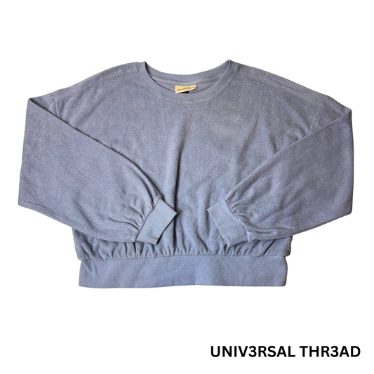 Women's Light Blue Terrycloth Sweatshirt - XL