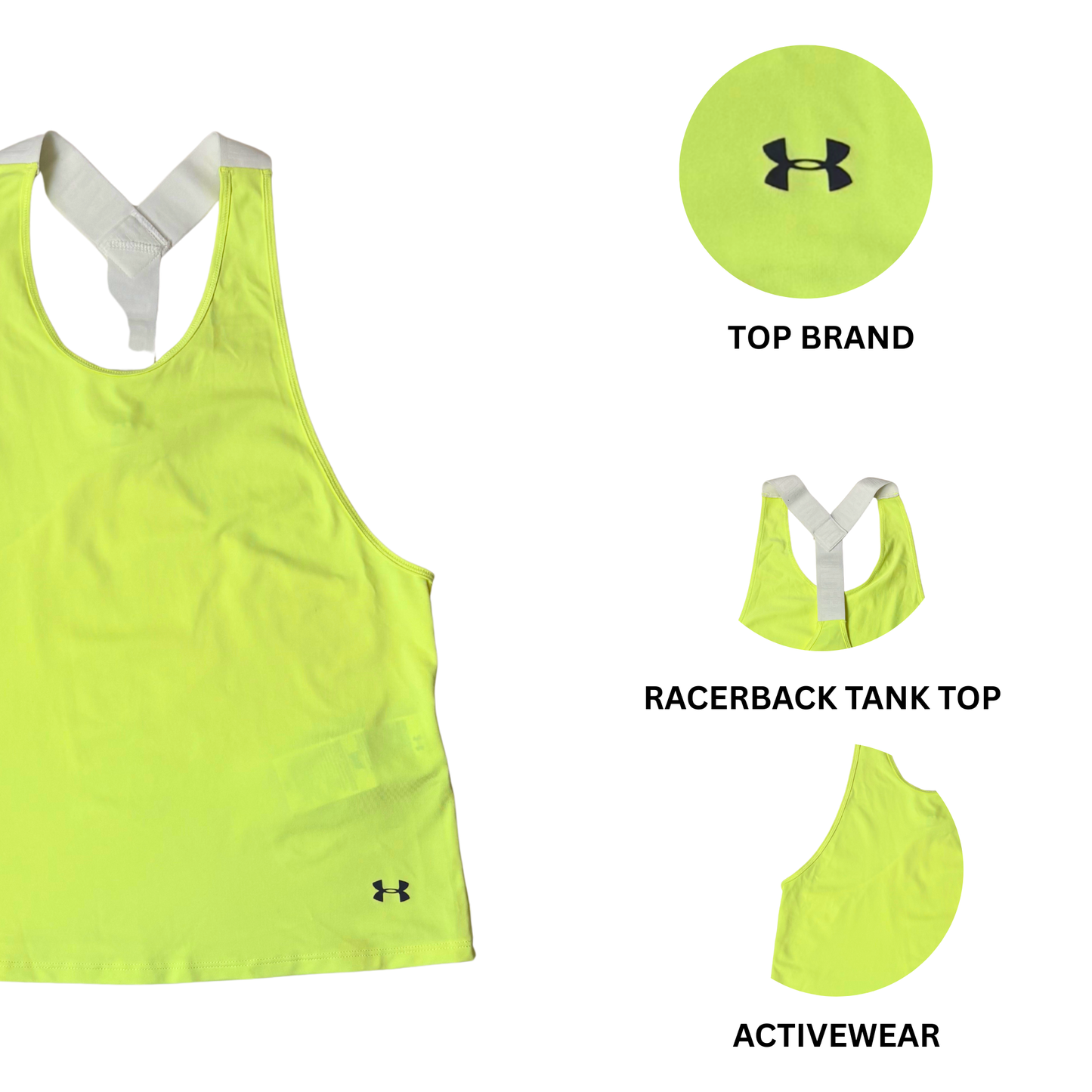 Women's Neon Green Sleeveless Athletic Shirt – Size Small
