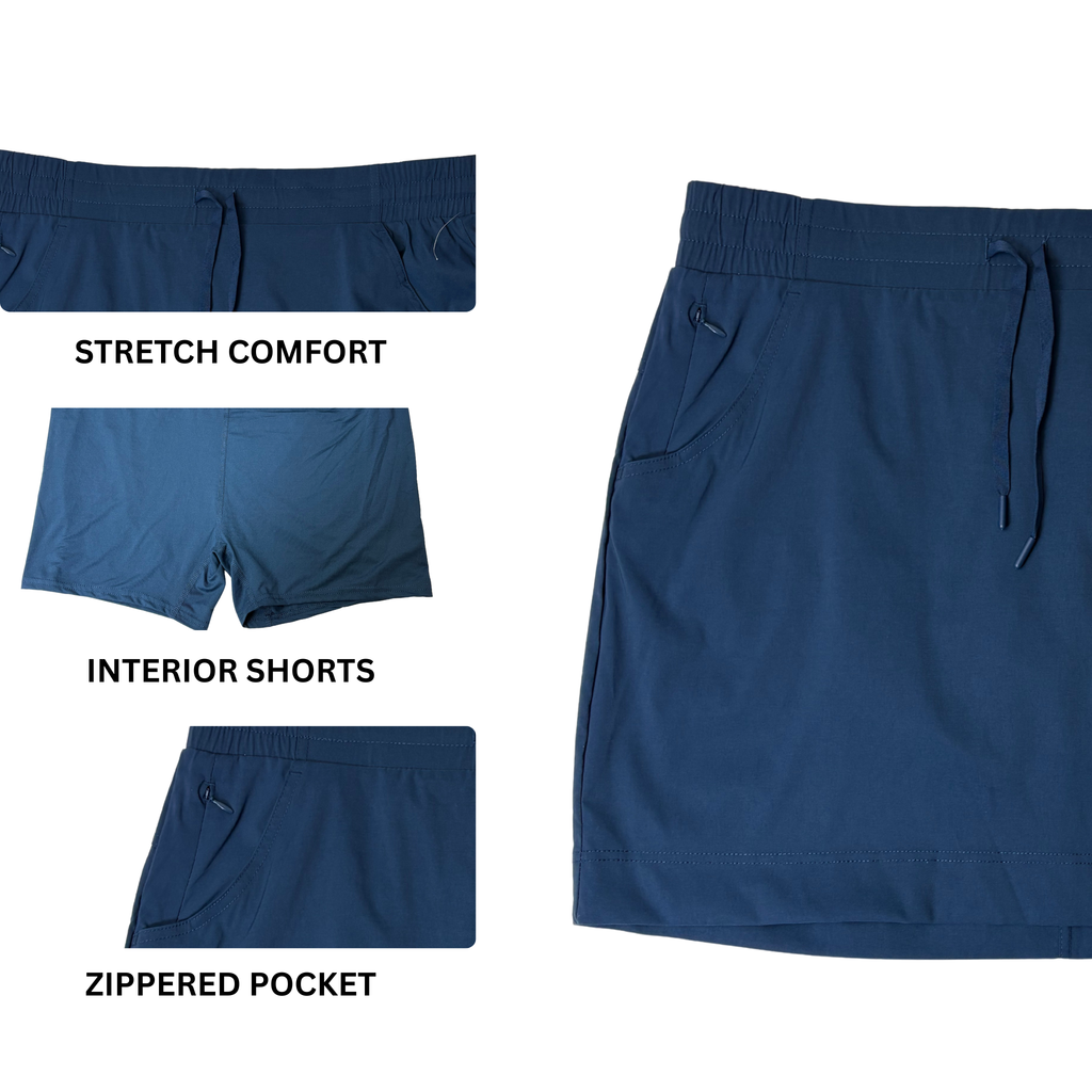 Women’s Pacific Trail Active Skort – Blue, Size L