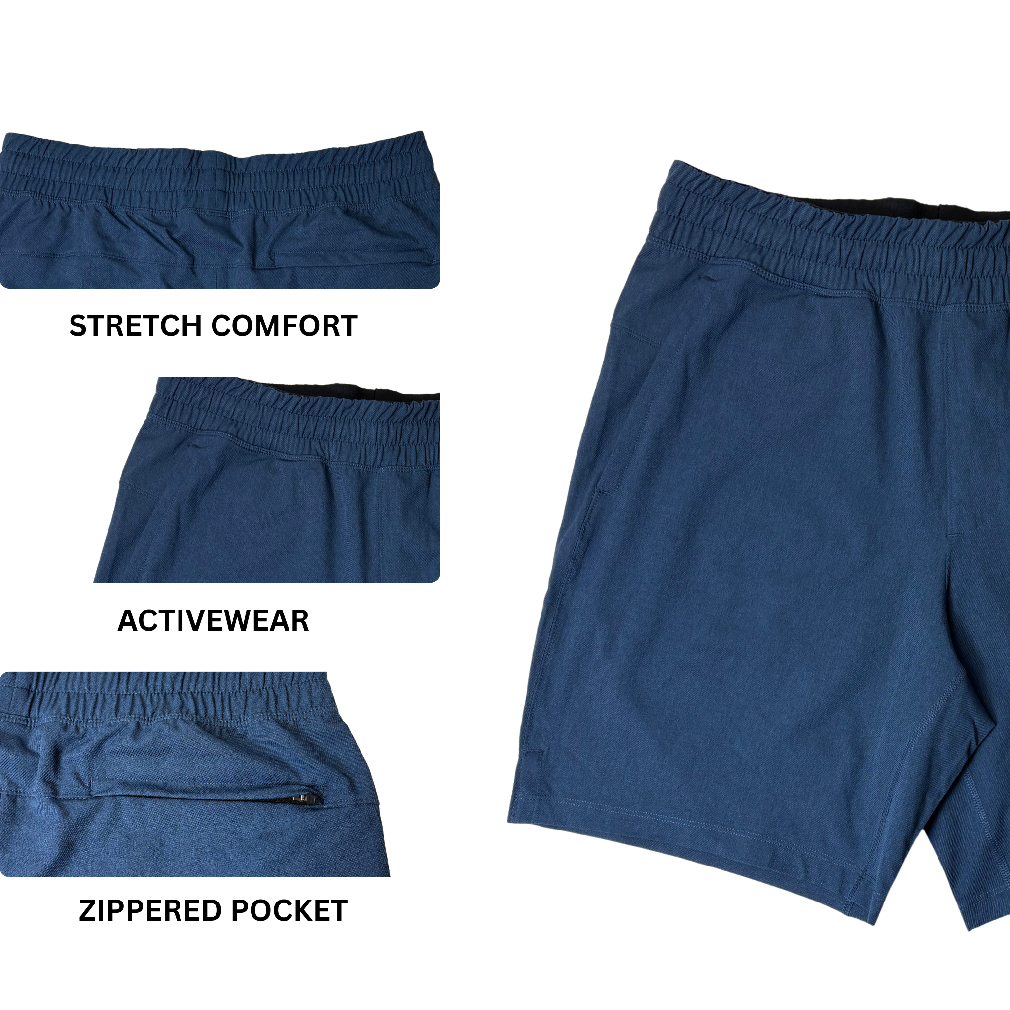 Men’s Blue Active Shorts – Lightweight Performance Design – Size S