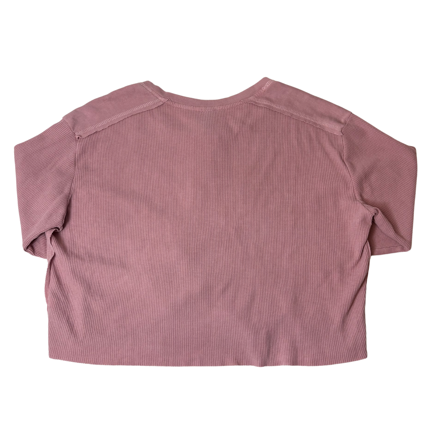 Women's Pink Cropped Long Sleeve Shirt - XL