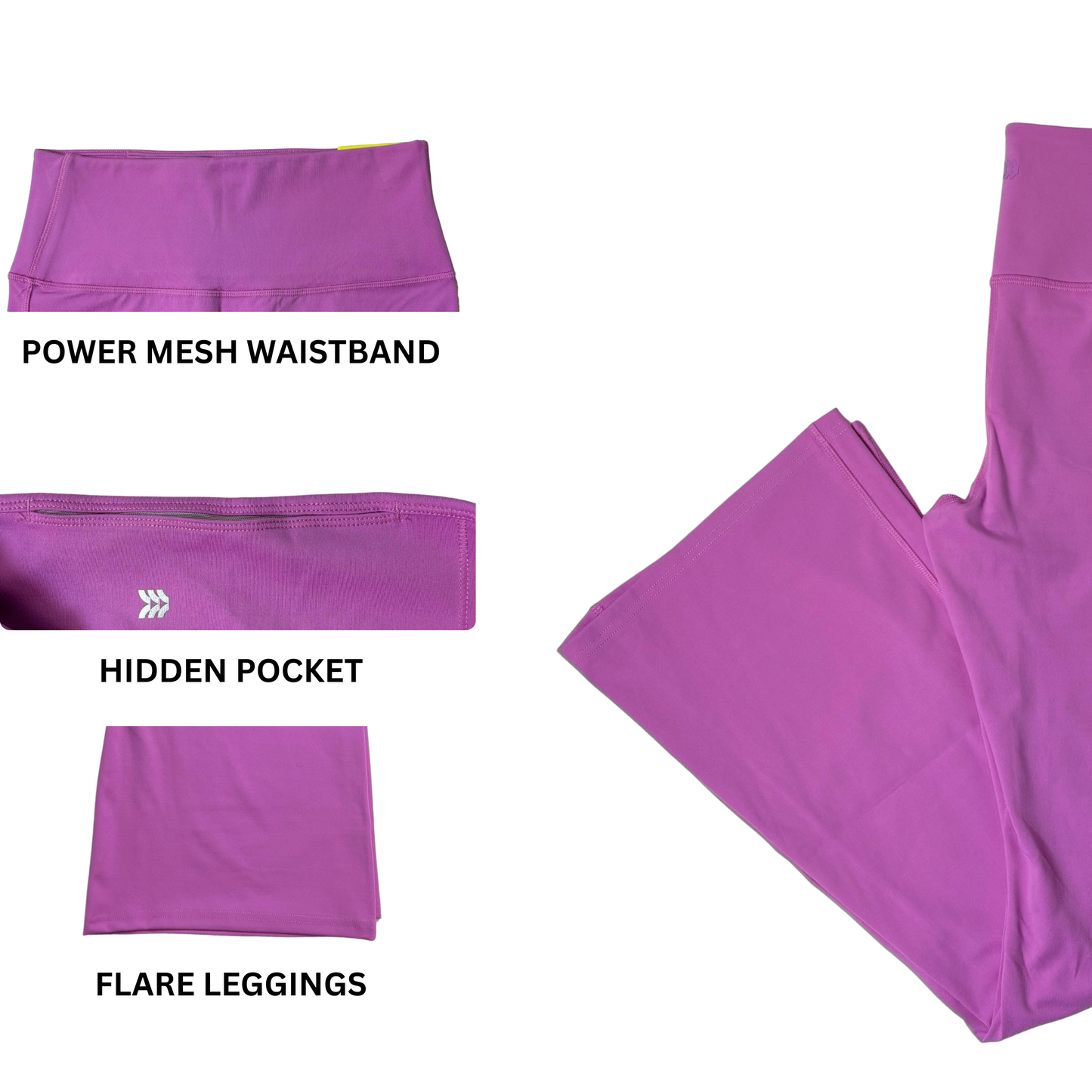 Women's Pink Ultra High-Rise Flare Leggings - M