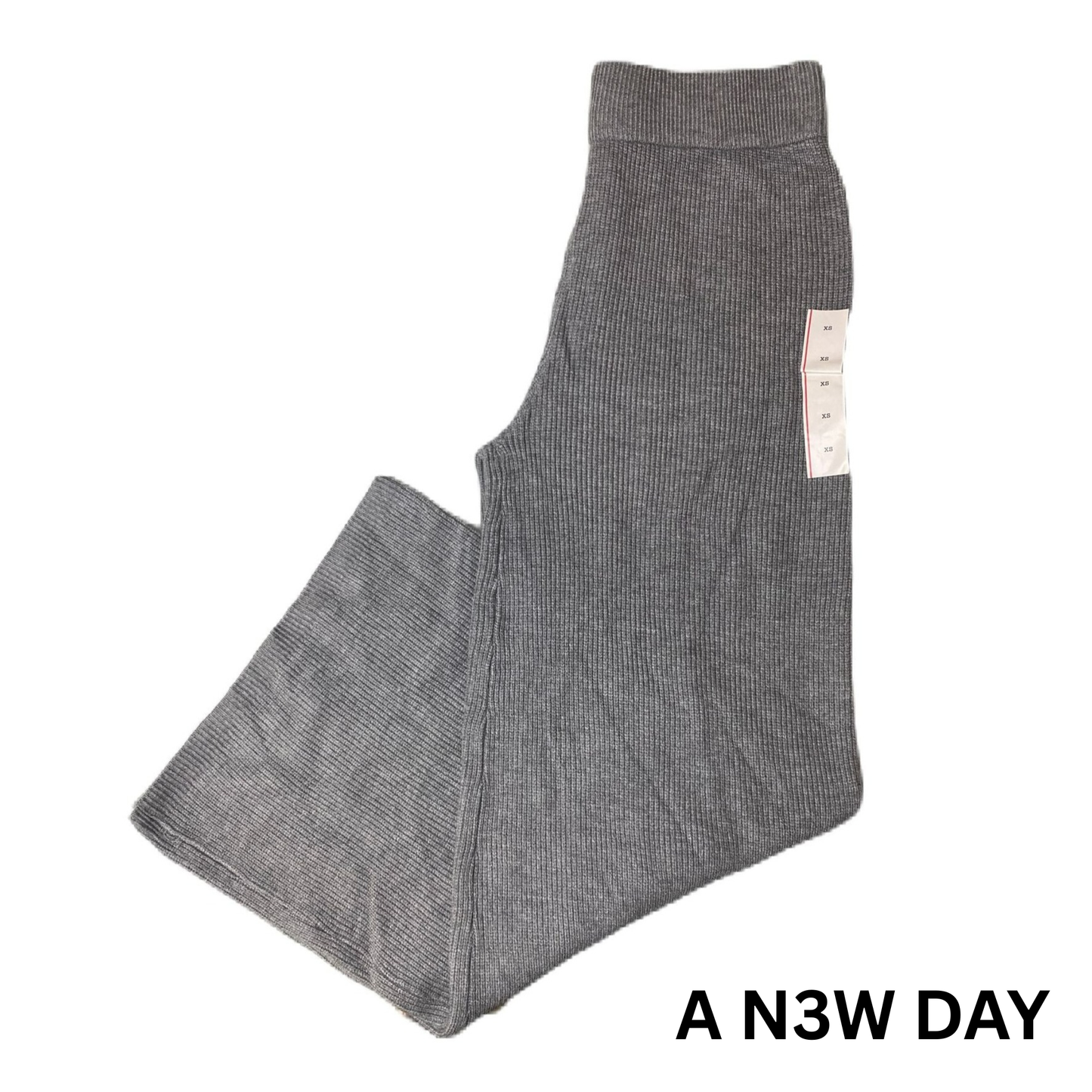 Women's Grey Knitted Wide Leg Pants - XS