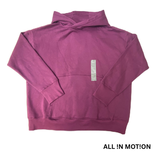 Women's Purple Fleece Thumbhole Cuff Hoodie - M