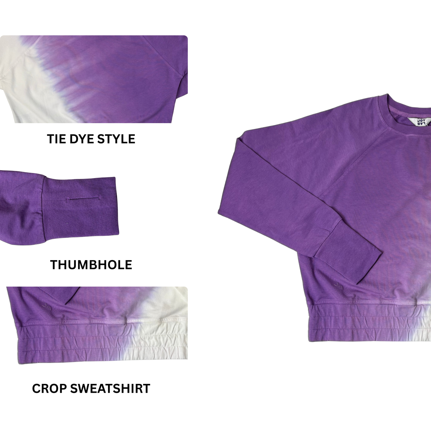 Women's Purple Long Sleeve Cropped Fit Sweatshirt - XS