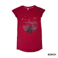 Women's Red Long Mountain Graphic T-Shirt - S