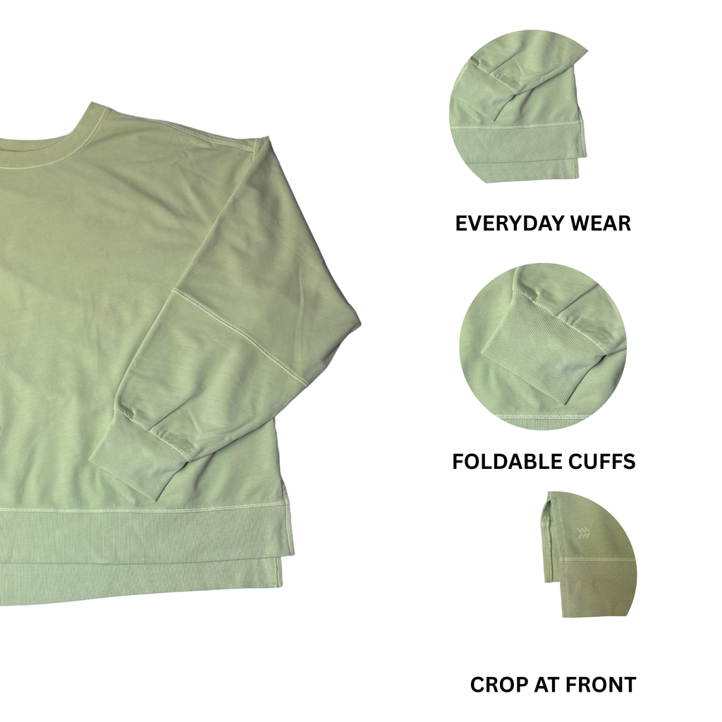 Women's Sage Green French Terry Sweatshirt - XXL