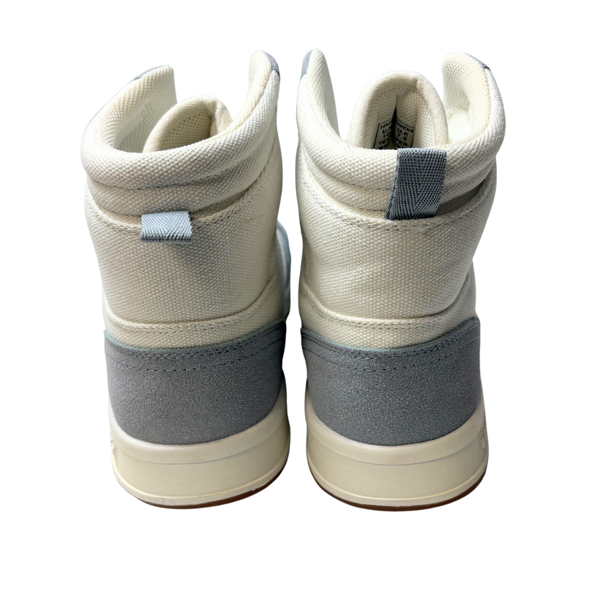 Women's White and Blue High Top Sneakers - 10