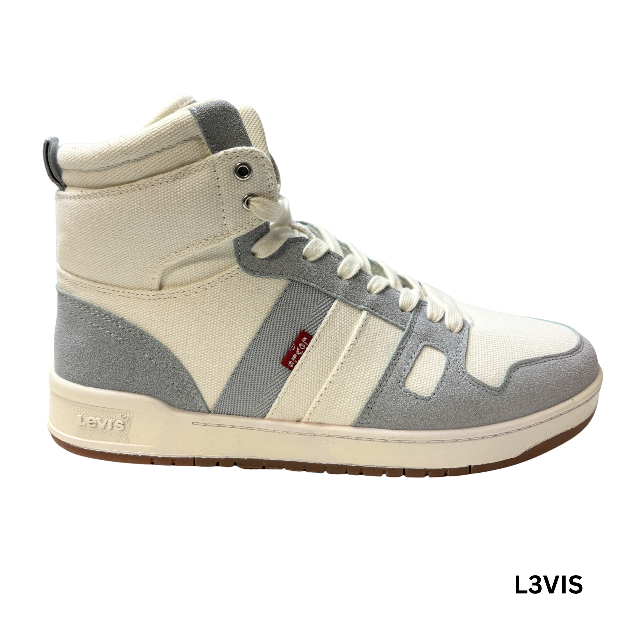 Women's White and Blue High Top Sneakers - 10