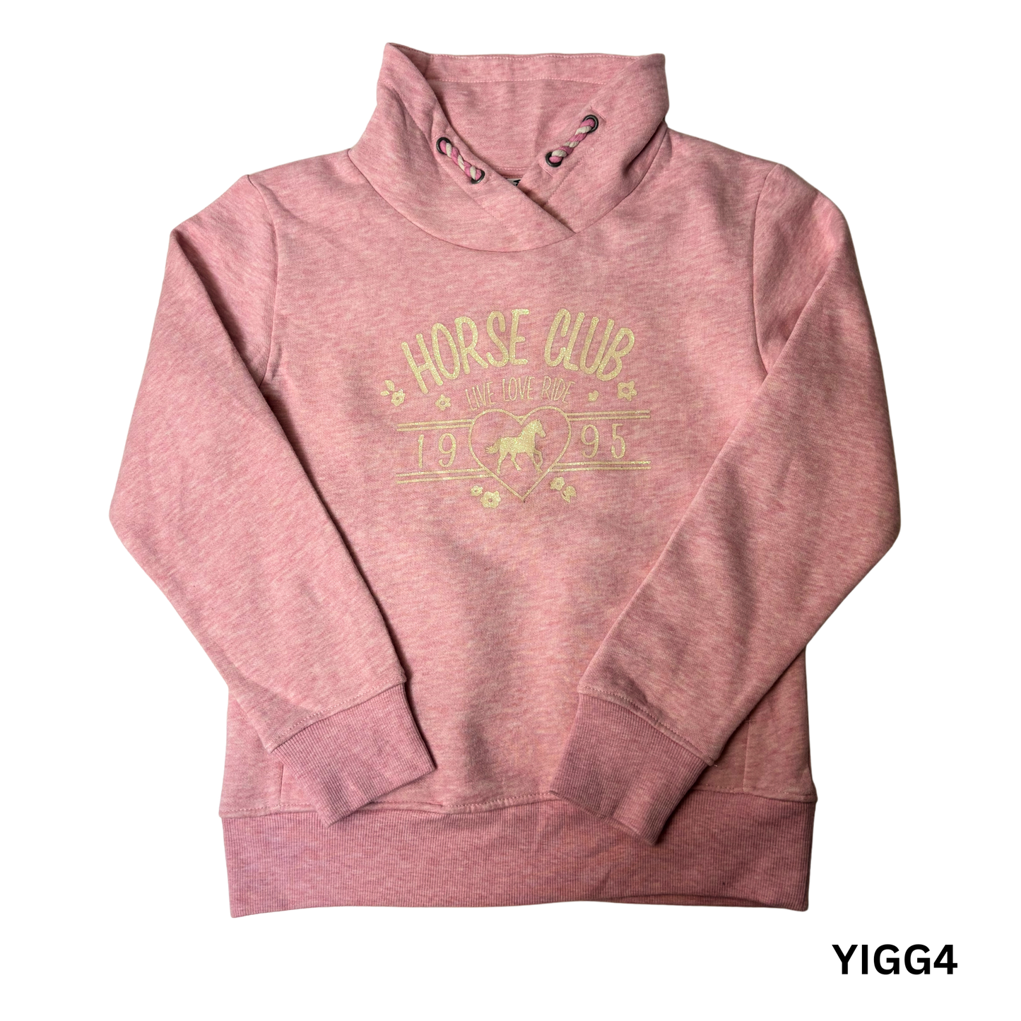 Girls Pink Graphic High Neck Sweatshirt – Size 11-12 Years