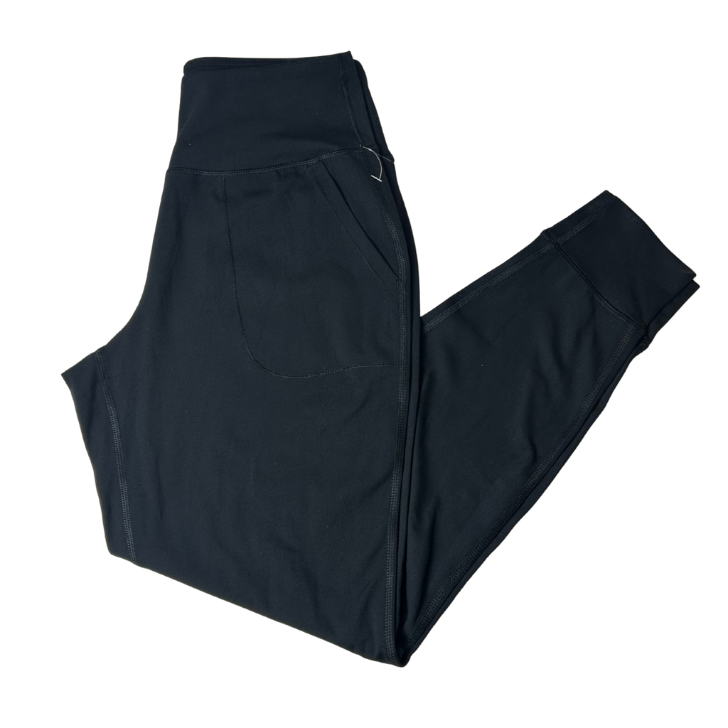 Lux Namaste Flow Jogger – Women’s Black Stretch Yoga Pants – Size S