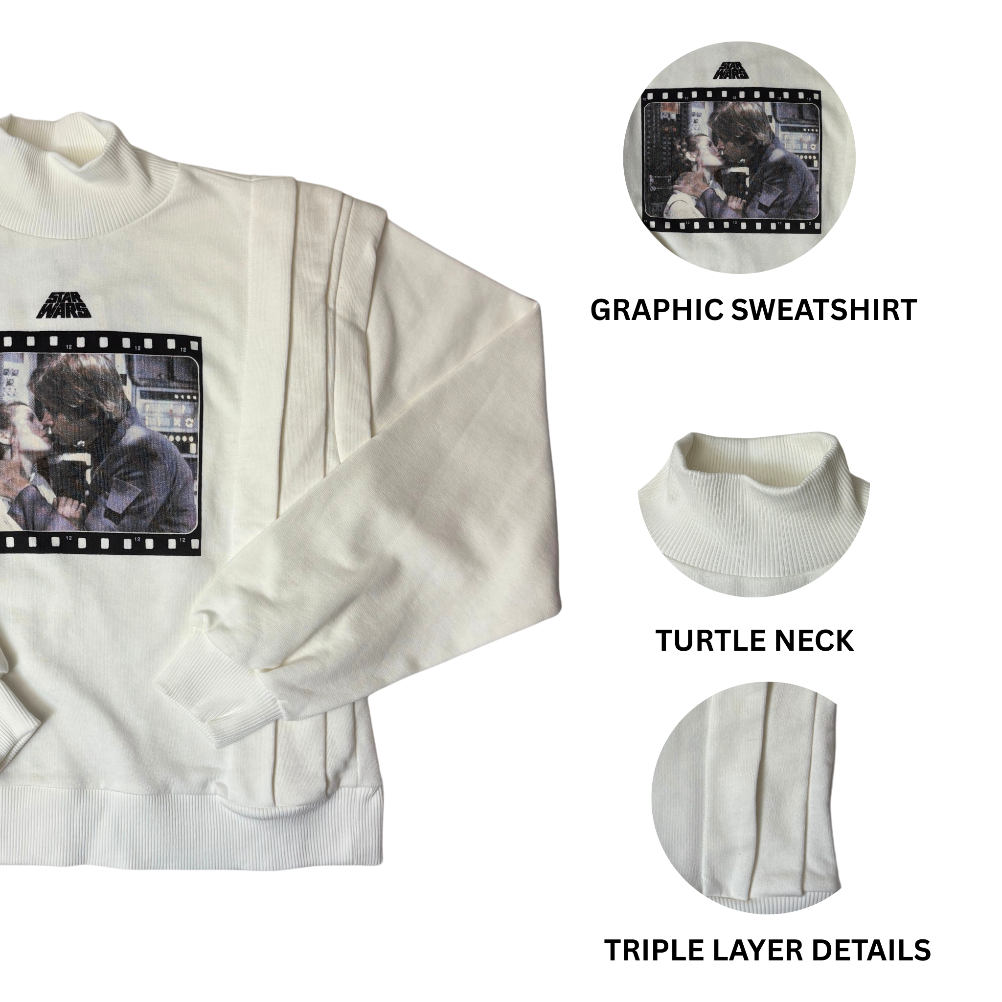 Star Wars Women’s White Sweatshirt, Size S