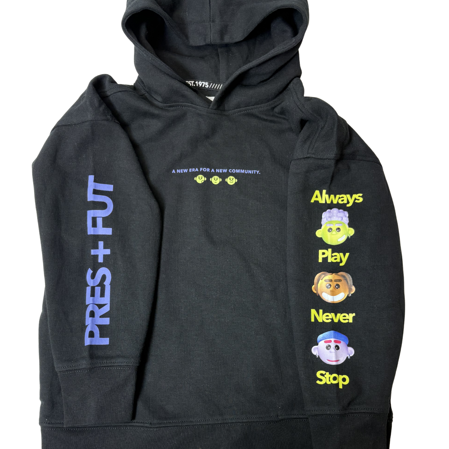 Boys Black Graphic Pullover Hoodie – Size 6