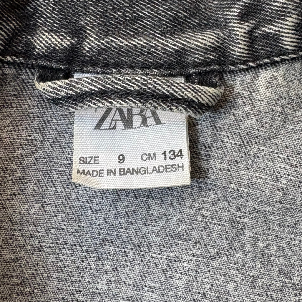 Kids Grey Wash Jean Jacket – Size 9 – 100% Cotton