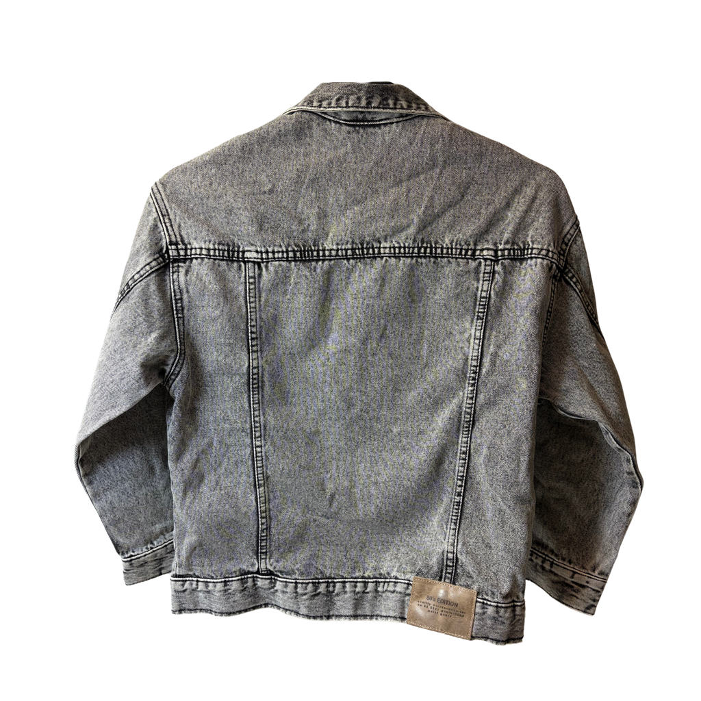 Kids Grey Wash Jean Jacket – Size 9 – 100% Cotton