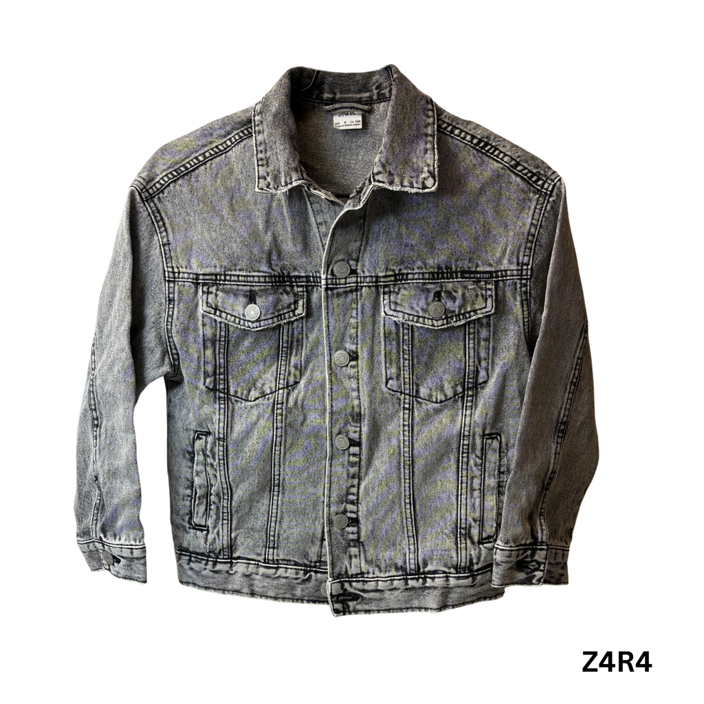 Kids Grey Wash Jean Jacket – Size 9 – 100% Cotton