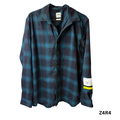 Men’s Green Plaid Shirt – Size L – Polyester Viscose Blend