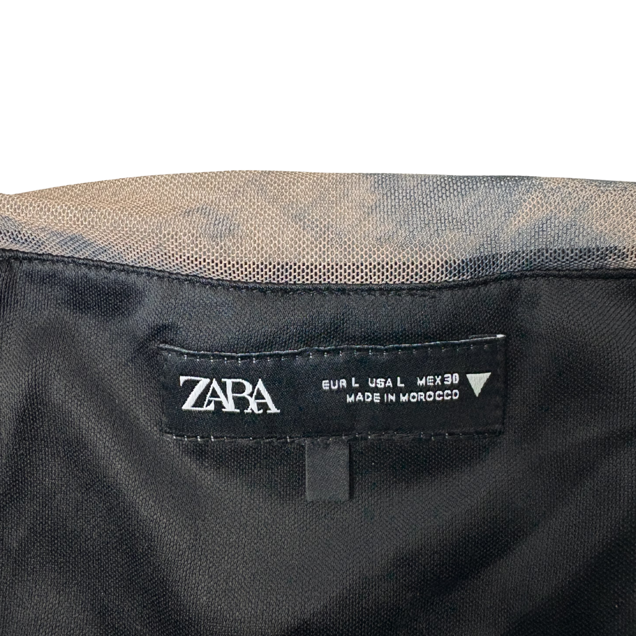 Women’s Brown & Black Sheer Mesh Top – Size L