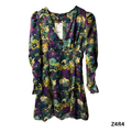 Women’s Satin Floral Print Mini Dress – Size XS