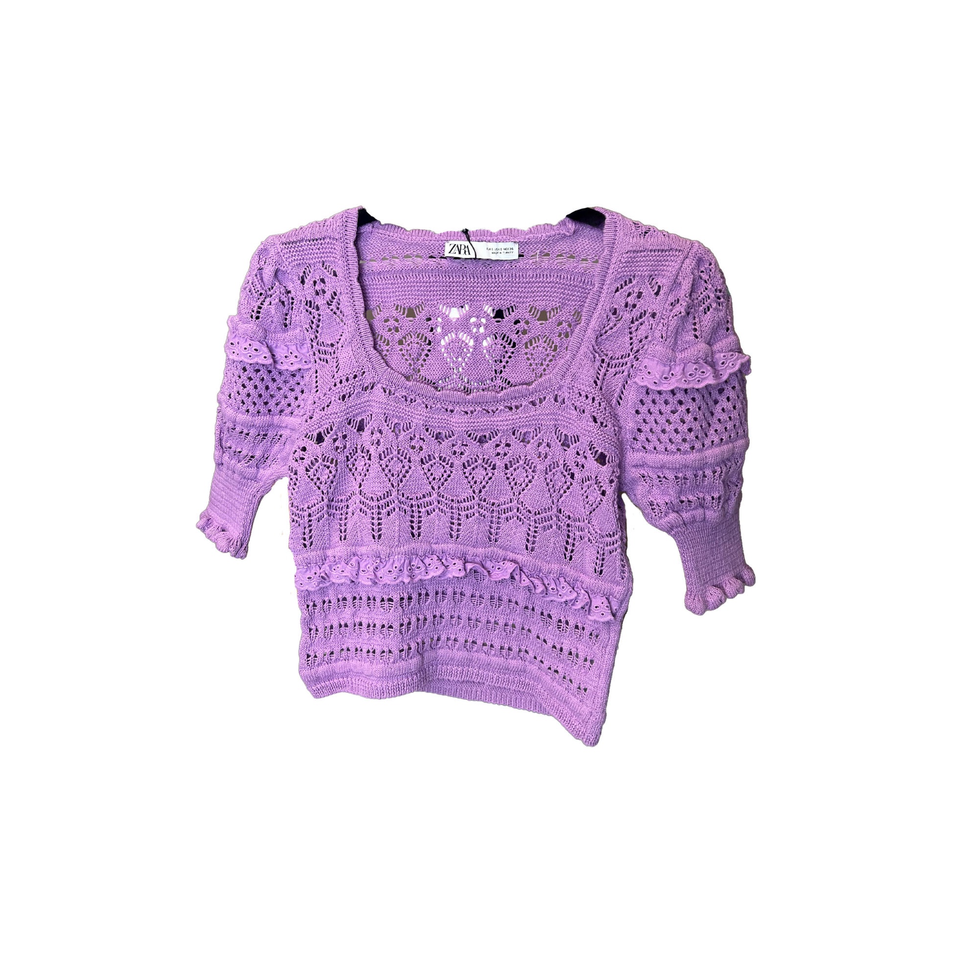 Zara Crochet Top purple size S