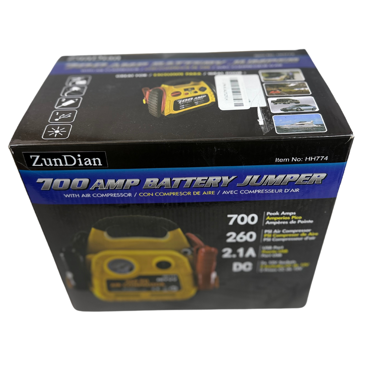4-in-1 Portable Car Jump Starter with Air Compressor – 1000A, 260PSI