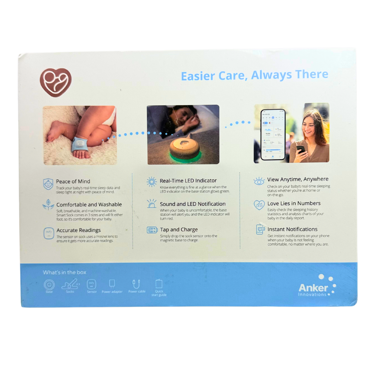 Eufy Baby S320 Smart Sock Baby Monitor | Sleep, Heart Rate, Oxygen Tracking