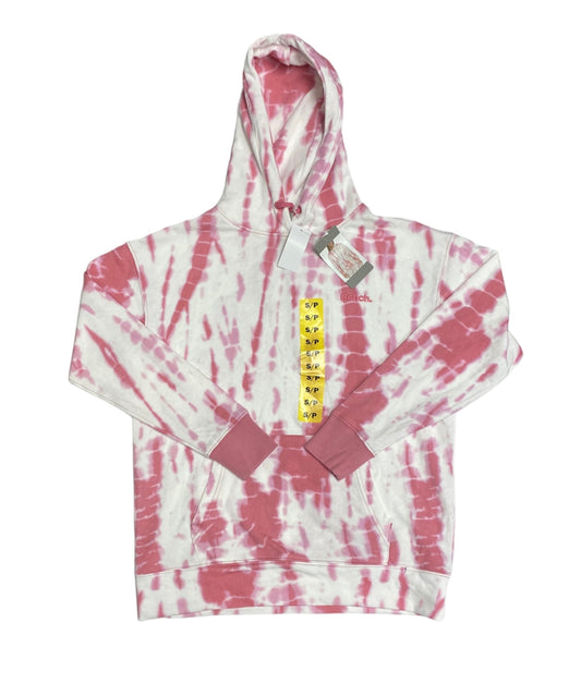 Women's Pink and White Pullover Hoodie - S