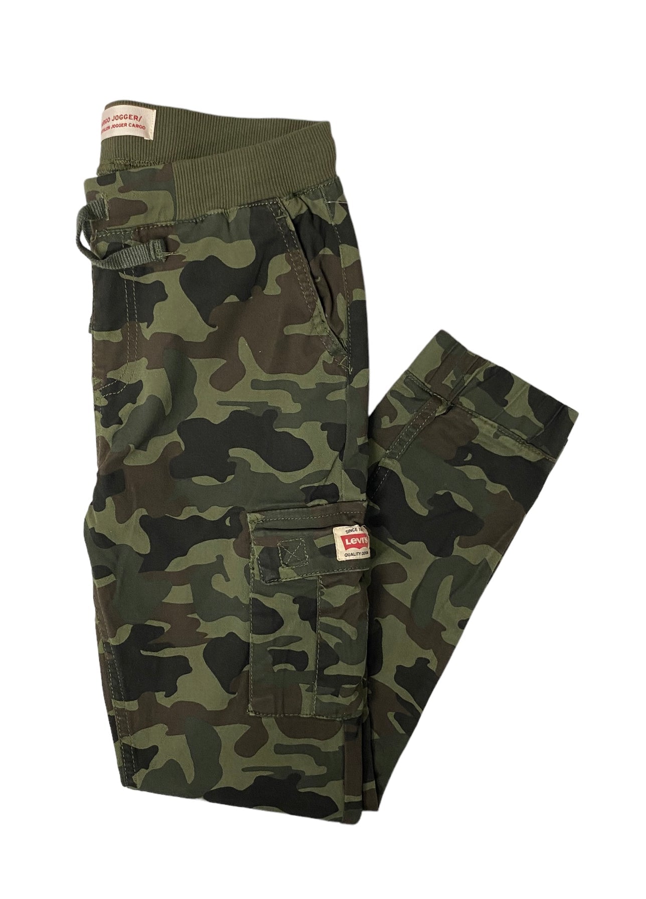 Boys Green Camo Cargo Joggers