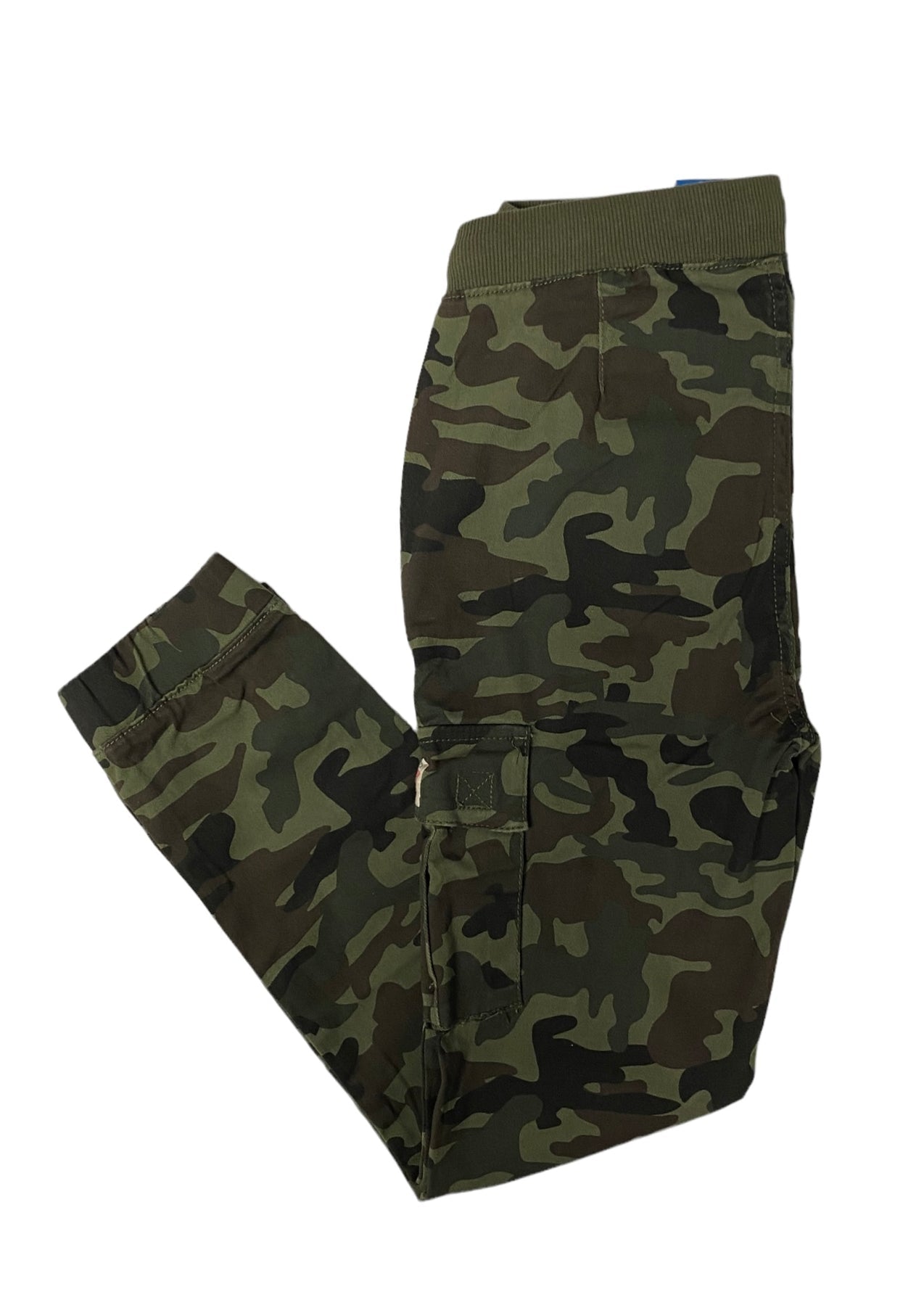 Boys Green Camo Cargo Joggers