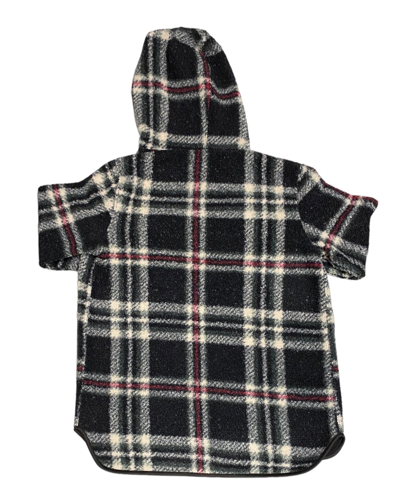 Women's Black & Red Plaid Reversible Hooded Sweater - L/XL