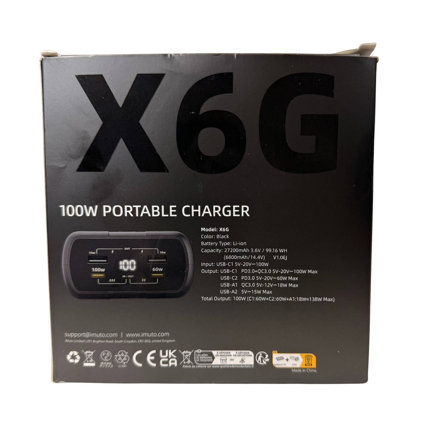 100W Portable Laptop Charger – 26800mAh USB-C Power Bank for Laptops, Tablets & Smartphones