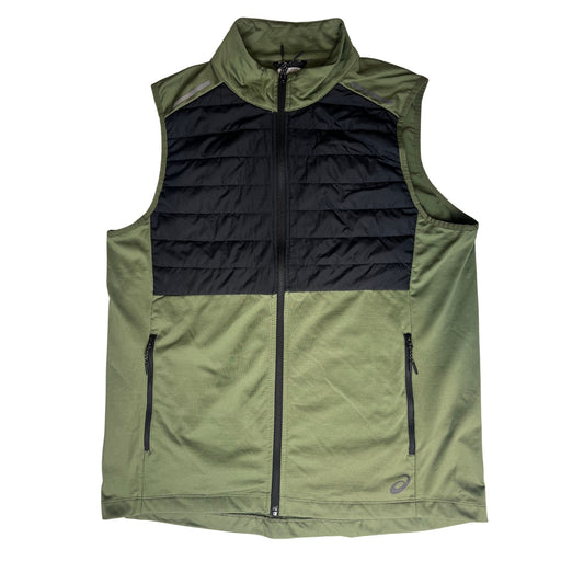 Men's Knit Vest Size L – Green & Black, High-Visibility Gear